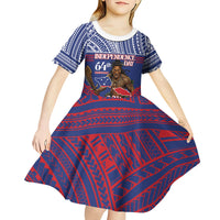Personalised Samoa Independence Day Kid Short Sleeve Dress 64th Anniversary Toa O Samoa LT14 - Polynesian Pride