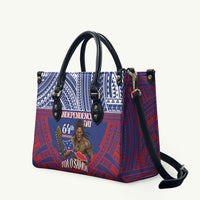 Samoa Independence Day Leather Bag 64th Anniversary Toa O Samoa LT14 Blue - Polynesian Pride