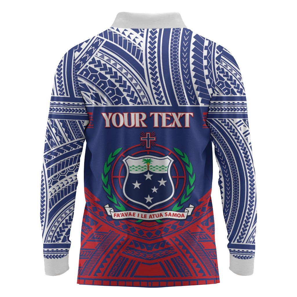 Personalised Samoa Independence Day Long Sleeve Polo Shirt 64th Anniversary Toa O Samoa LT14 - Polynesian Pride