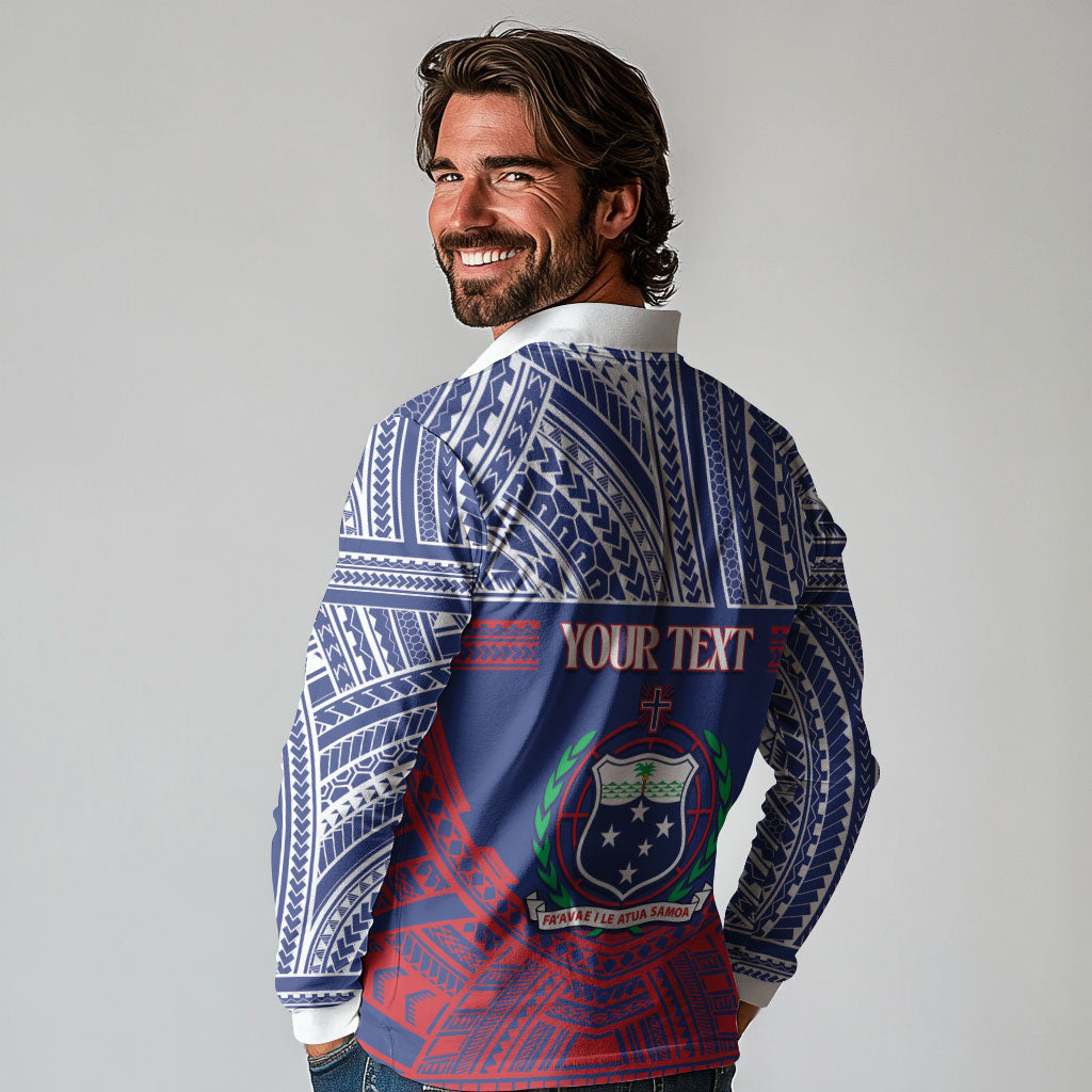 Personalised Samoa Independence Day Long Sleeve Polo Shirt 64th Anniversary Toa O Samoa LT14 - Polynesian Pride