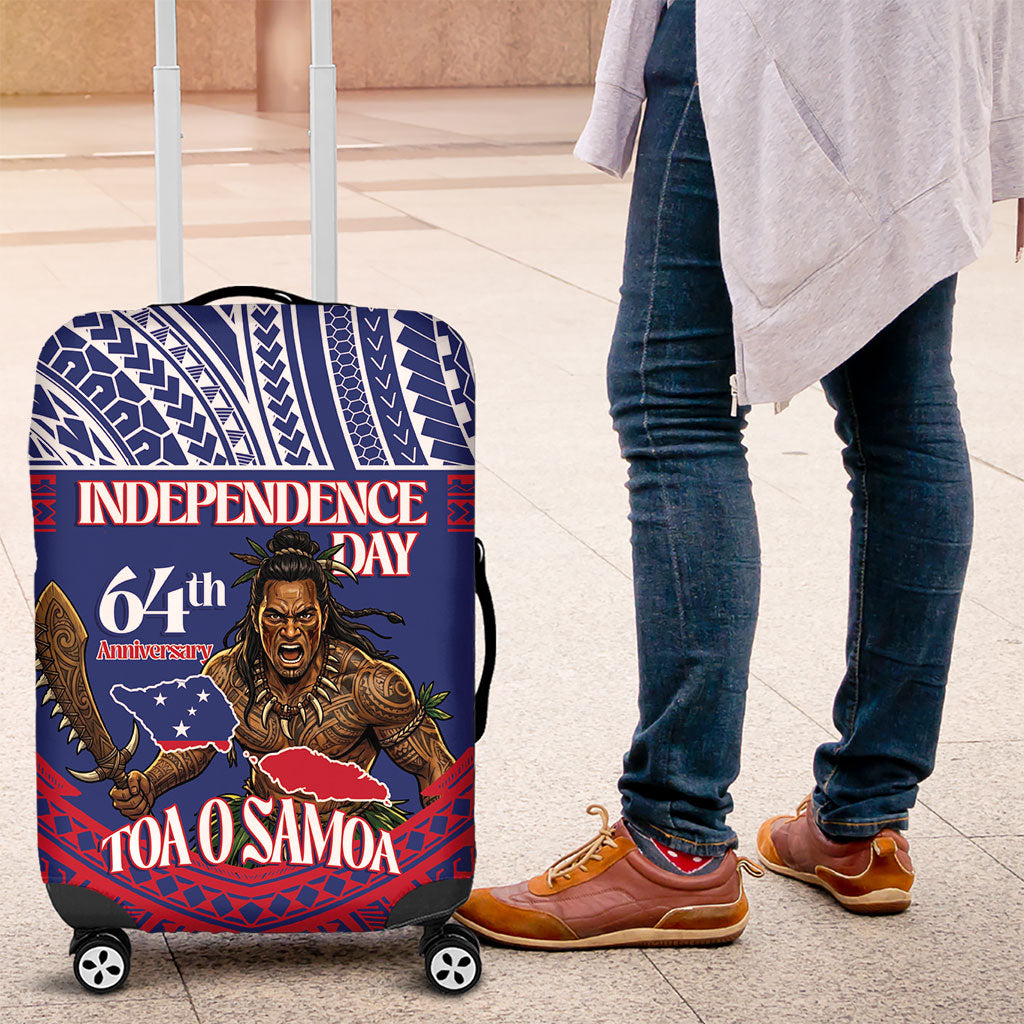 Samoa Independence Day Luggage Cover 64th Anniversary Toa O Samoa LT14 Blue - Polynesian Pride