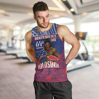 Personalised Samoa Independence Day Men Tank Top 64th Anniversary Toa O Samoa LT14 Blue - Polynesian Pride
