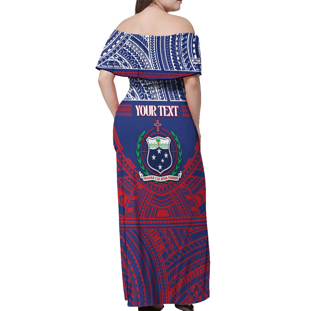 Personalised Samoa Independence Day Off Shoulder Maxi Dress 64th Anniversary Toa O Samoa LT14 - Polynesian Pride