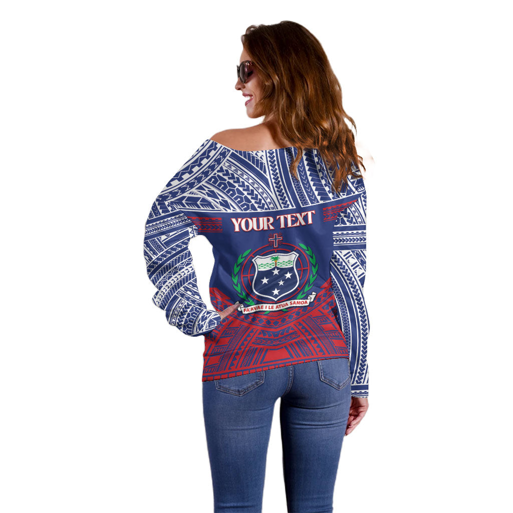 Personalised Samoa Independence Day Off Shoulder Sweater 64th Anniversary Toa O Samoa LT14 - Polynesian Pride