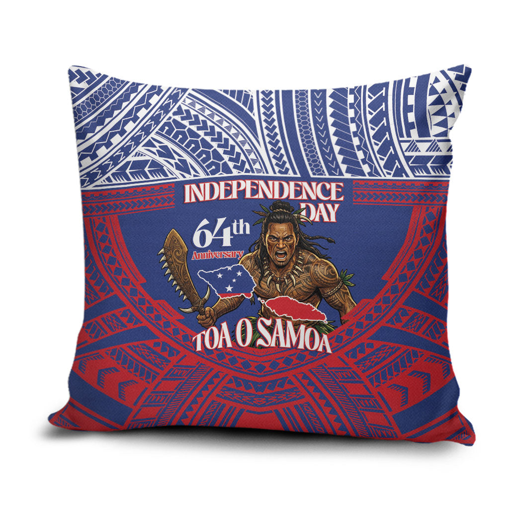 Samoa Independence Day Pillow Cover 64th Anniversary Toa O Samoa LT14 Blue - Polynesian Pride