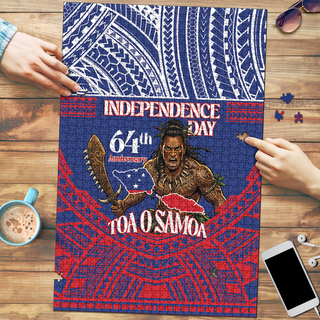 Samoa Independence Day Puzzle 64th Anniversary Toa O Samoa LT14 Blue - Polynesian Pride