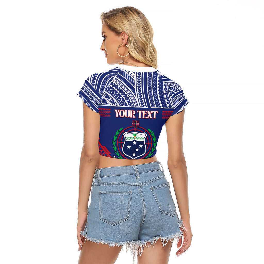 Personalised Samoa Independence Day Raglan Cropped T Shirt 64th Anniversary Toa O Samoa LT14 - Polynesian Pride