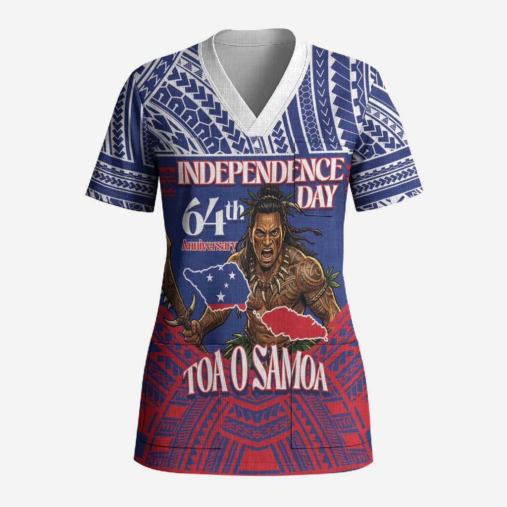 Personalised Samoa Independence Day Scrub Top 64th Anniversary Toa O Samoa