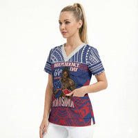 Personalised Samoa Independence Day Scrub Top 64th Anniversary Toa O Samoa LT14 - Polynesian Pride