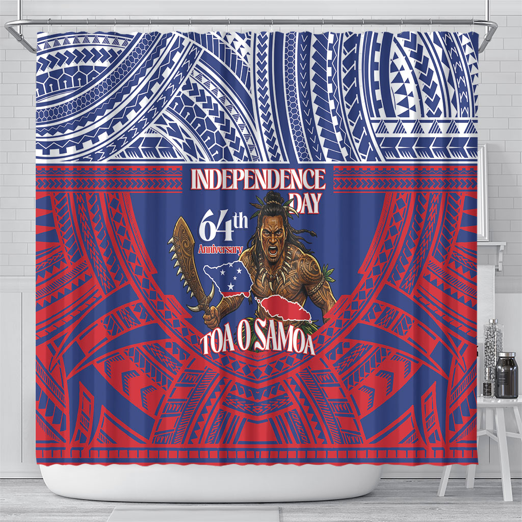 Samoa Independence Day Shower Curtain 64th Anniversary Toa O Samoa LT14 - Polynesian Pride