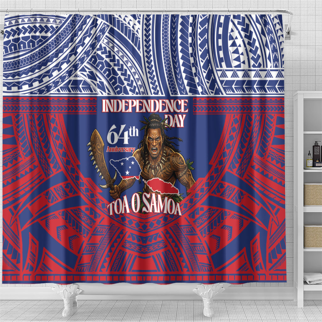 Samoa Independence Day Shower Curtain 64th Anniversary Toa O Samoa LT14 - Polynesian Pride