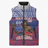 Personalised Samoa Independence Day Sleeveless Puffer Jacket 64th Anniversary Toa O Samoa LT14 Unisex Blue - Polynesian Pride