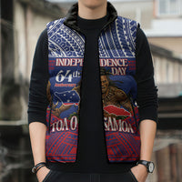 Personalised Samoa Independence Day Sleeveless Puffer Jacket 64th Anniversary Toa O Samoa LT14 - Polynesian Pride