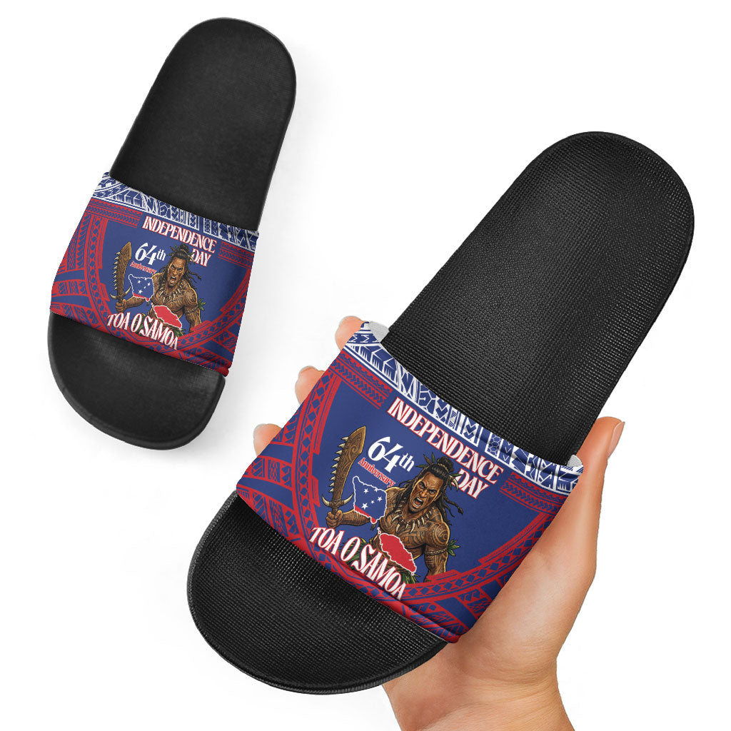 Samoa Independence Day Slide Sandals 64th Anniversary Toa O Samoa LT14 - Polynesian Pride