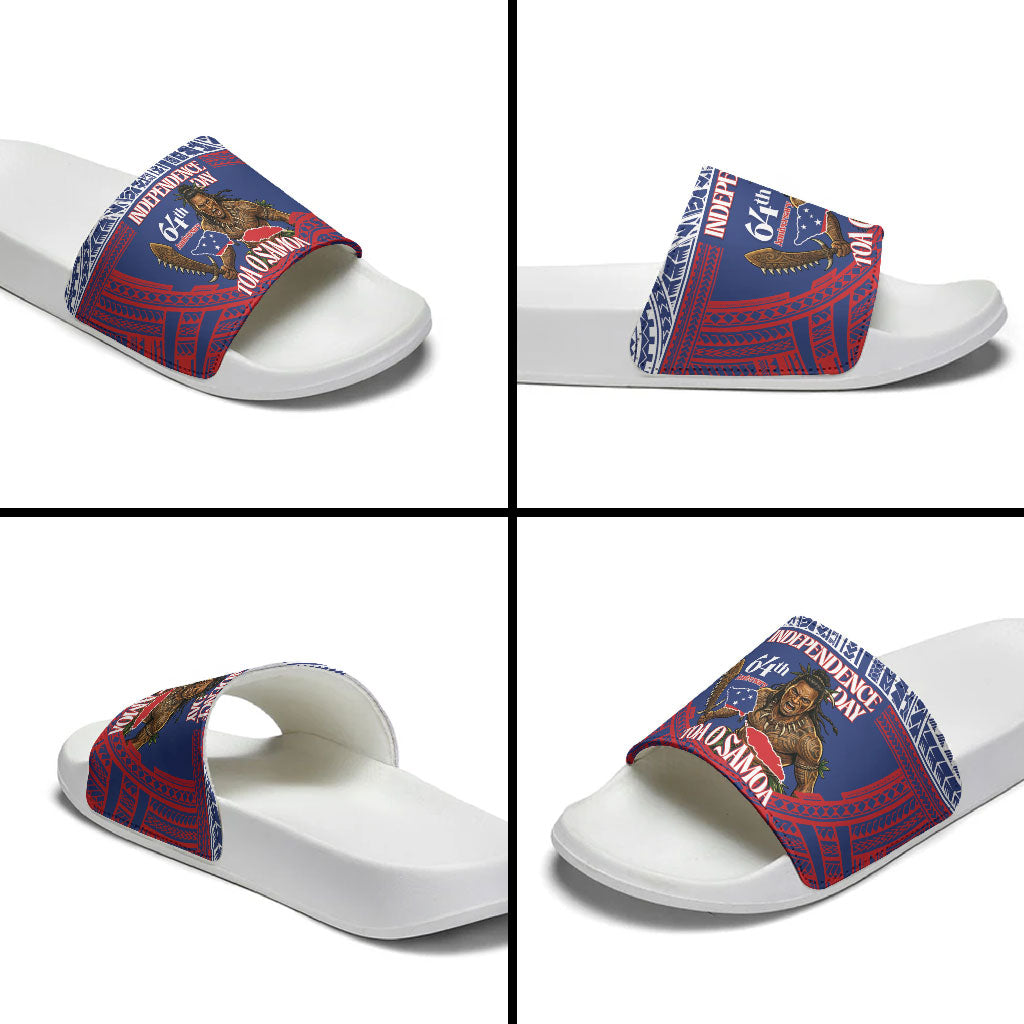Samoa Independence Day Slide Sandals 64th Anniversary Toa O Samoa LT14 - Polynesian Pride