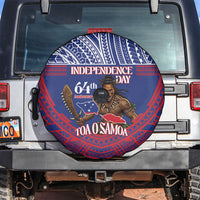 Samoa Independence Day Spare Tire Cover 64th Anniversary Toa O Samoa LT14 Blue - Polynesian Pride