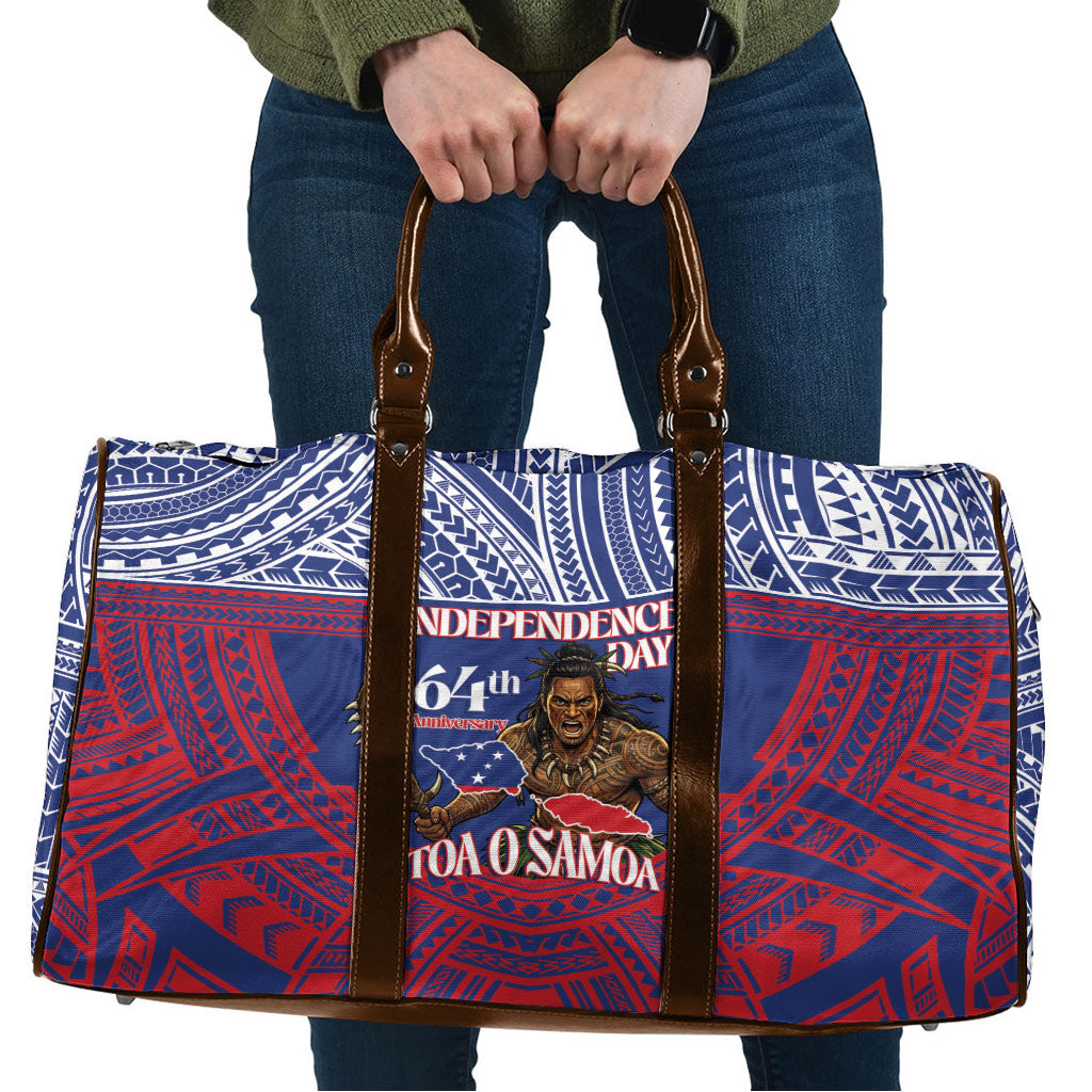 Samoa Independence Day Travel Bag 64th Anniversary Toa O Samoa LT14 Blue - Polynesian Pride