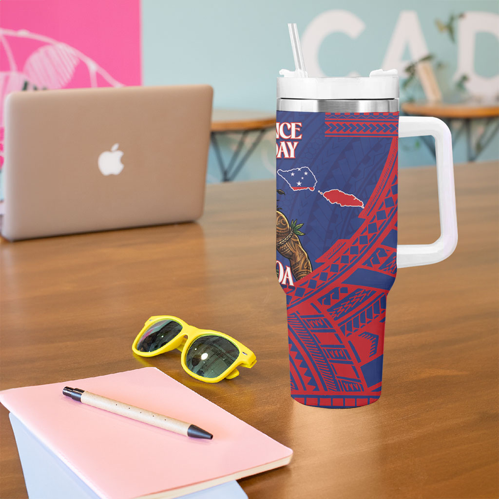 Samoa Independence Day Tumbler With Handle 64th Anniversary Toa O Samoa LT14 - Polynesian Pride
