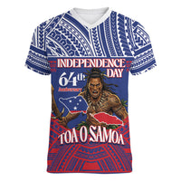 Personalised Samoa Independence Day Women V-Neck T-Shirt 64th Anniversary Toa O Samoa