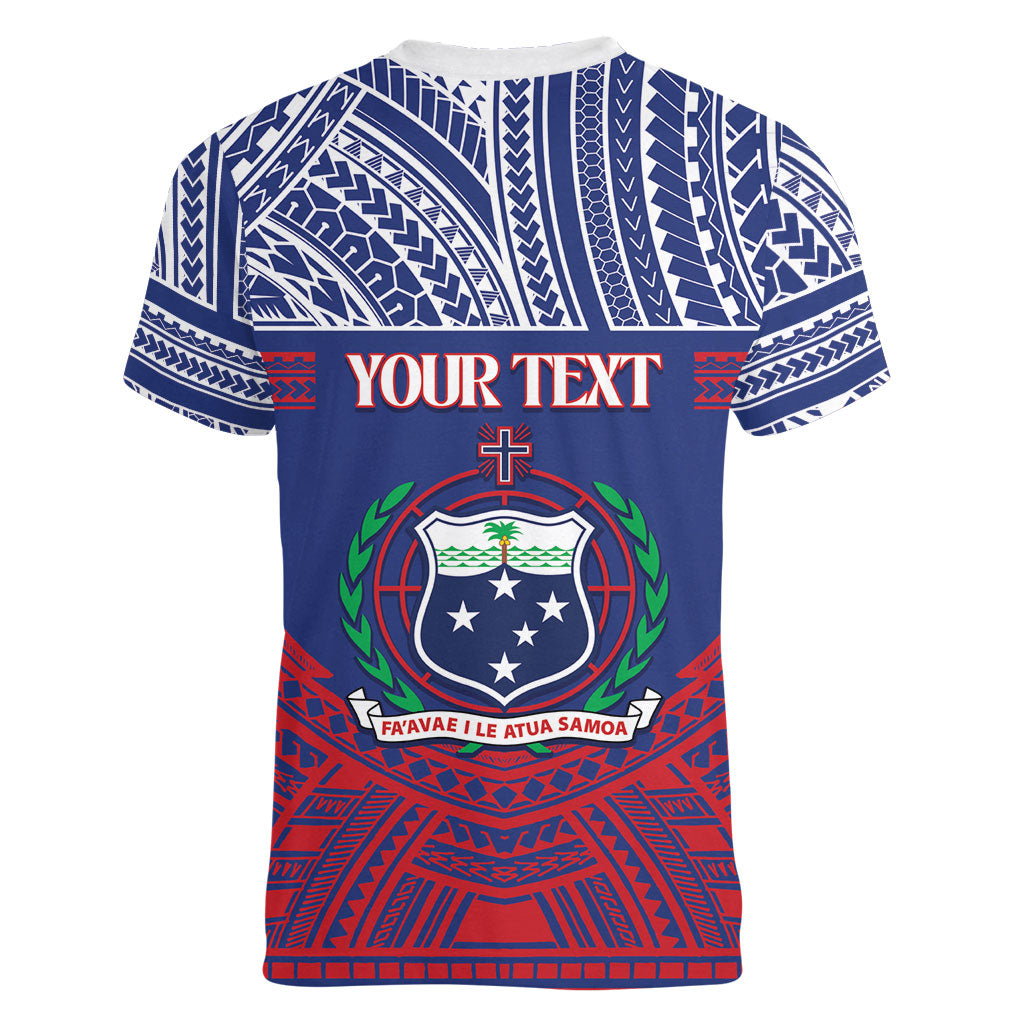 Personalised Samoa Independence Day Women V-Neck T-Shirt 64th Anniversary Toa O Samoa
