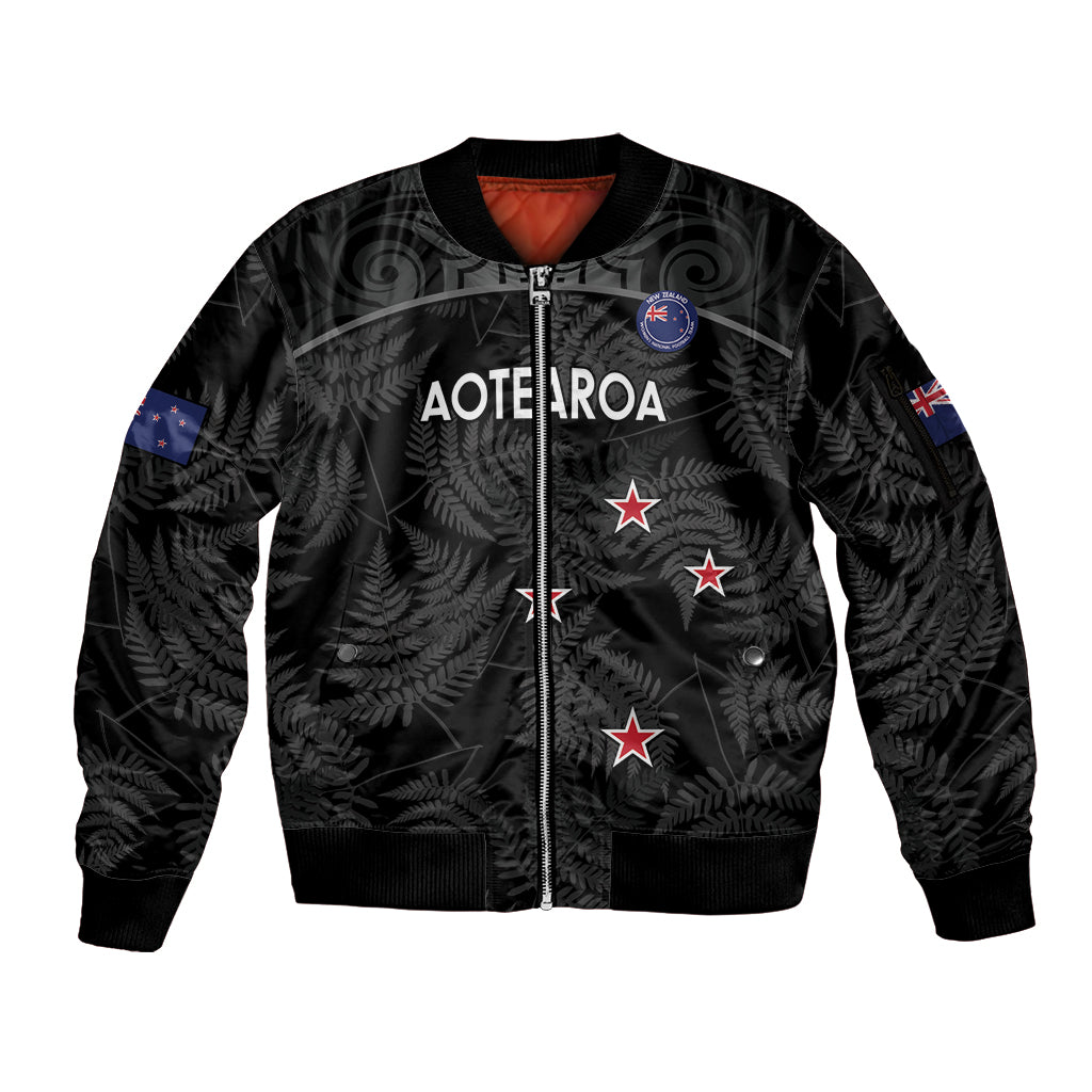 Custom New Zealand Silver Fern Football Sleeve Zip Bomber Jacket Summer 2024 Olympic Go Aotearoa