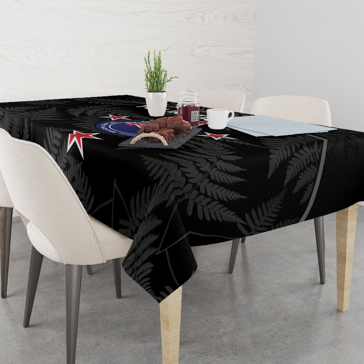 Custom New Zealand Silver Fern Football Tablecloth Summer 2024 Olympic Go Aotearoa LT14 - Polynesian Pride