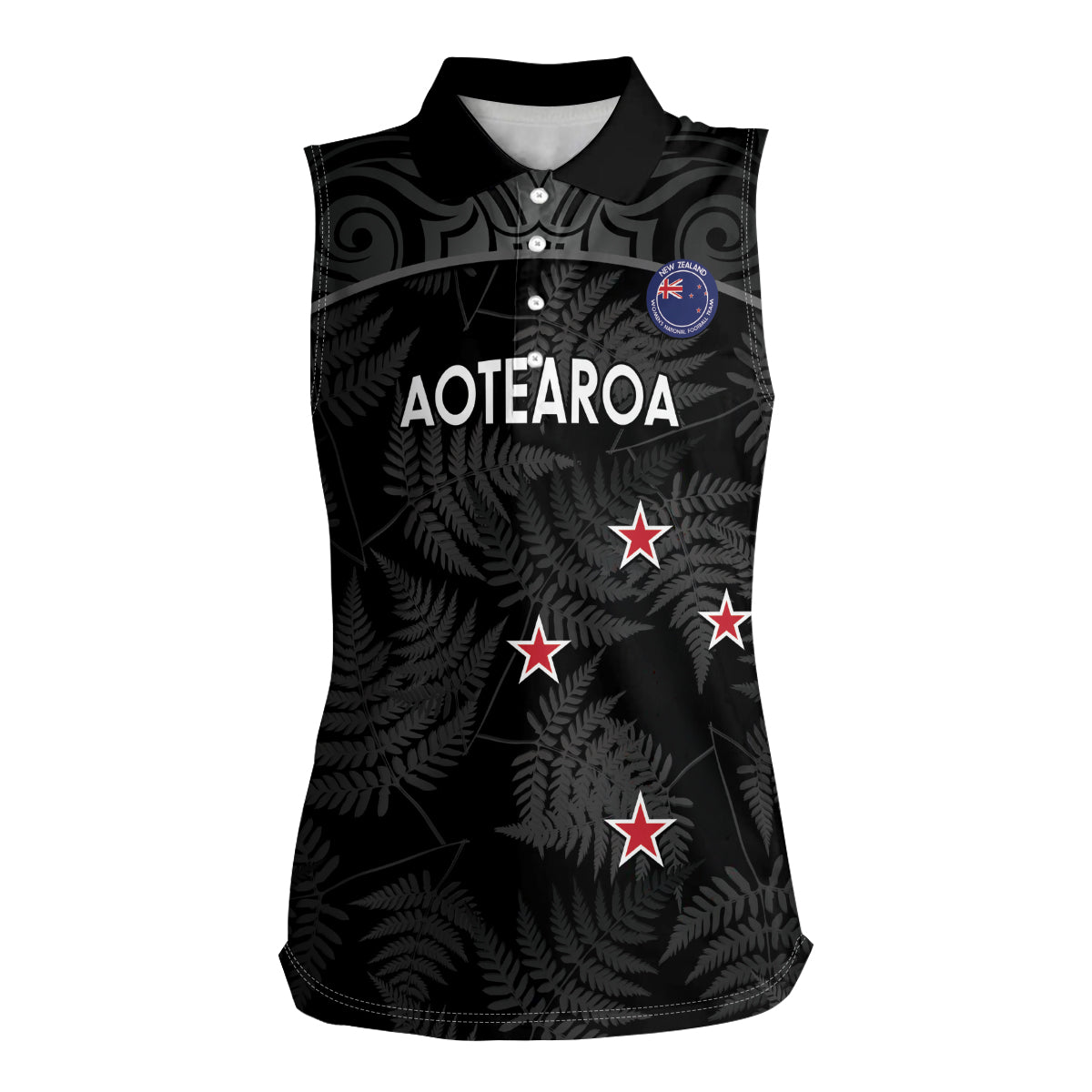 Custom New Zealand Silver Fern Football Women Sleeveless Polo Shirt Summer 2024 Olympic Go Aotearoa