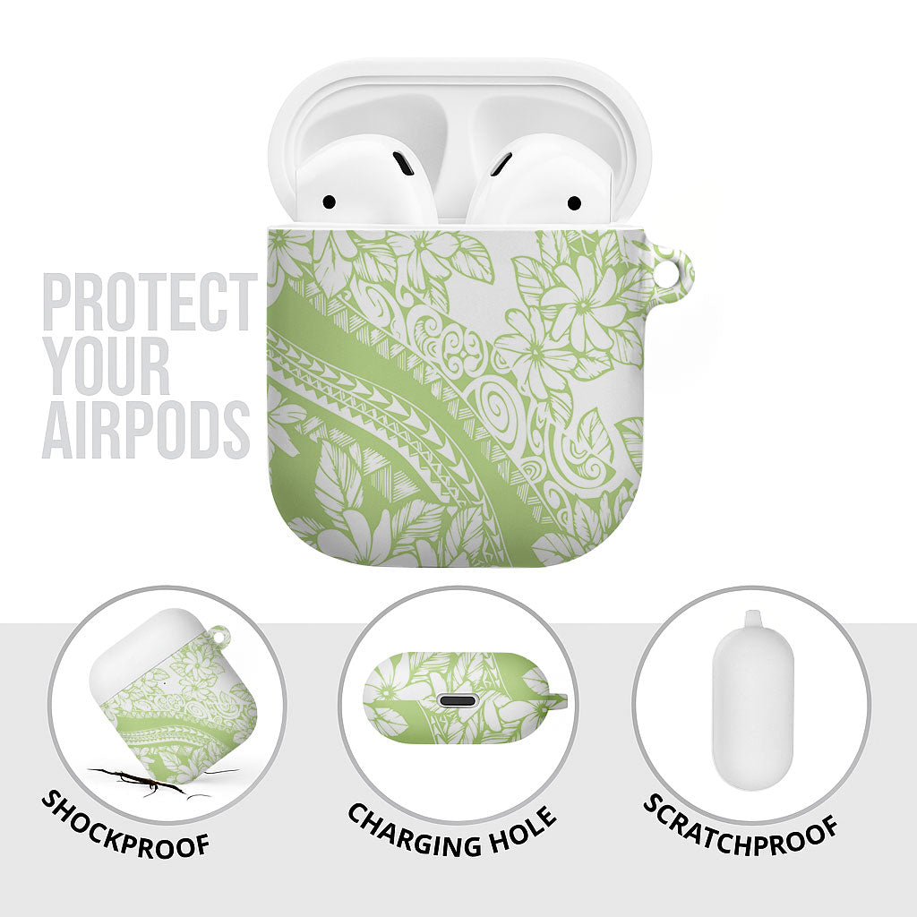 Polynesian Tiare Flower Sage Green Pastel AirPods Case LT14 - Polynesian Pride