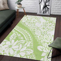 Polynesian Tiare Flower Sage Green Pastel Area Rug LT14 Sage Green - Polynesian Pride