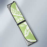 Polynesian Tiare Flower Sage Green Pastel Auto Sun Shade LT14 - Polynesian Pride