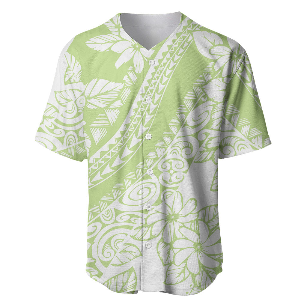 Polynesian Tiare Flower Sage Green Pastel Baseball Jersey LT14 Sage Green - Polynesian Pride