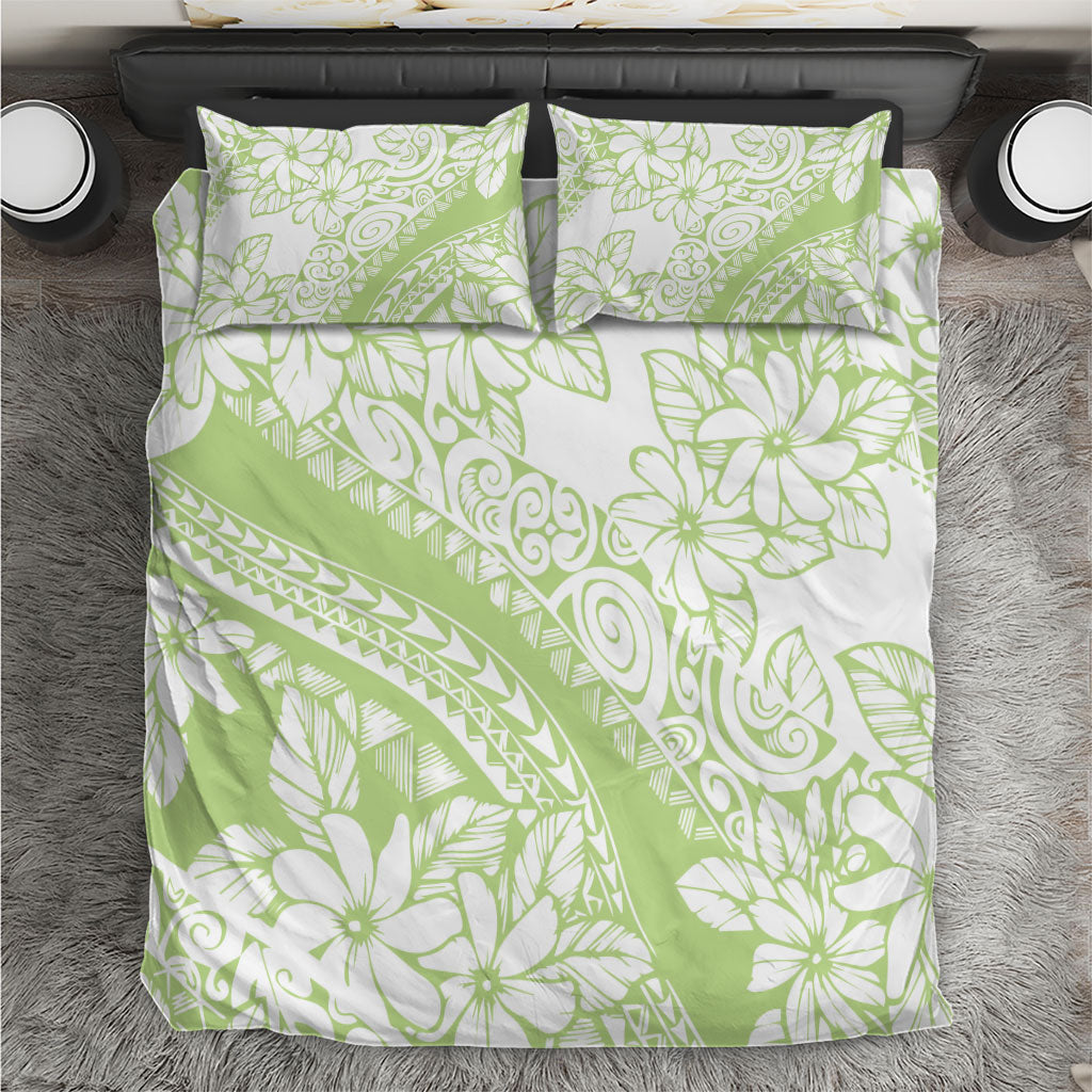 Polynesian Tiare Flower Sage Green Pastel Bedding Set LT14 Sage Green - Polynesian Pride