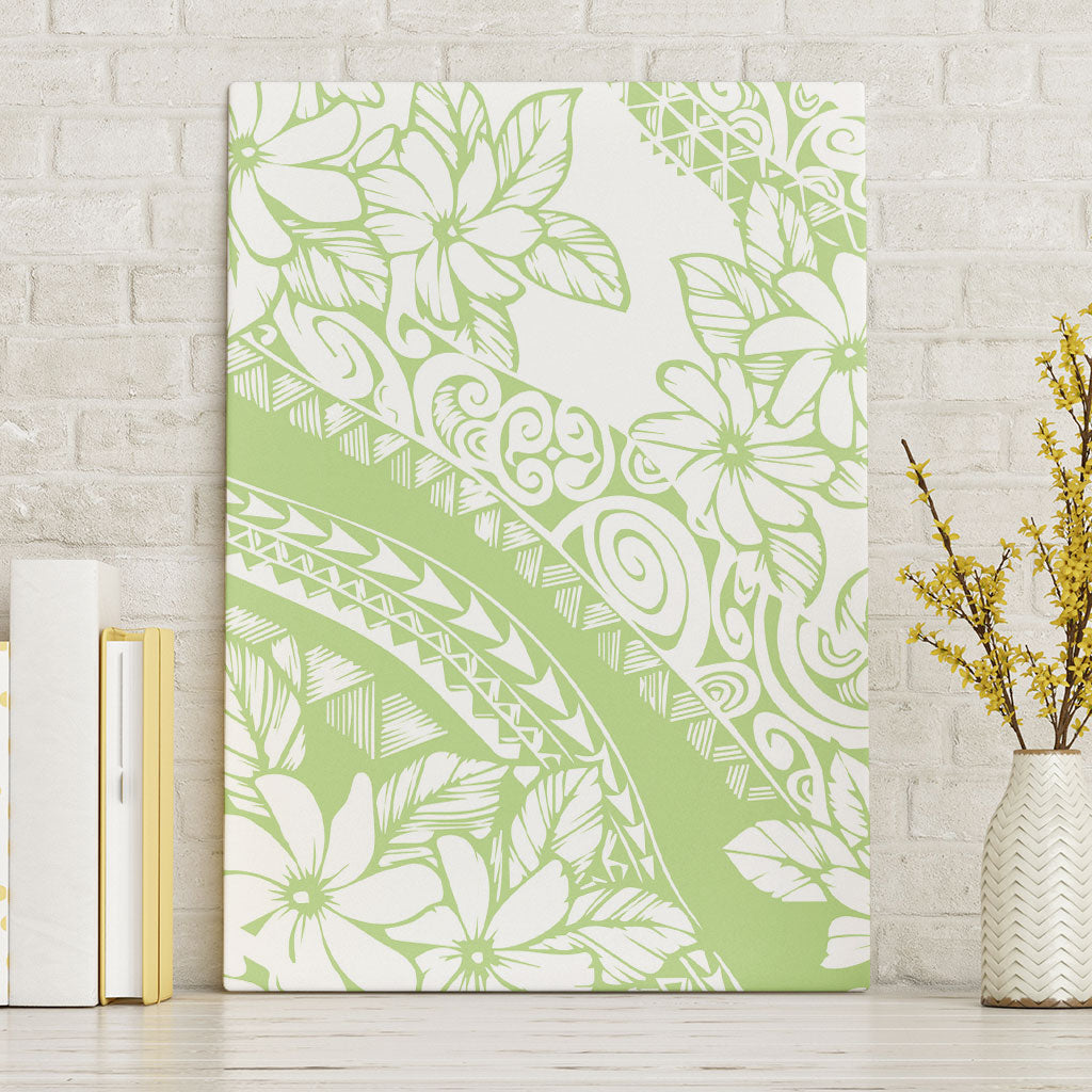 Polynesian Tiare Flower Sage Green Pastel Canvas Wall Art LT14 Without Frame Sage Green - Polynesian Pride