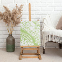 Polynesian Tiare Flower Sage Green Pastel Canvas Wall Art LT14 - Polynesian Pride