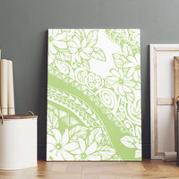 Polynesian Tiare Flower Sage Green Pastel Canvas Wall Art LT14 - Polynesian Pride