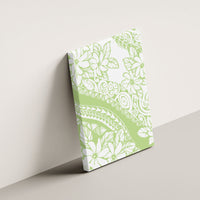 Polynesian Tiare Flower Sage Green Pastel Canvas Wall Art LT14 - Polynesian Pride