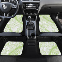 Polynesian Tiare Flower Sage Green Pastel Car Mats