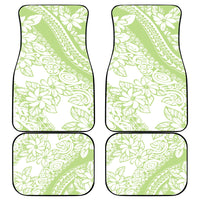 Polynesian Tiare Flower Sage Green Pastel Car Mats