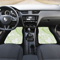 Polynesian Tiare Flower Sage Green Pastel Car Mats