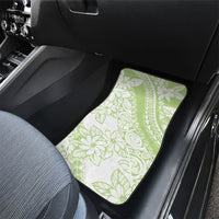 Polynesian Tiare Flower Sage Green Pastel Car Mats
