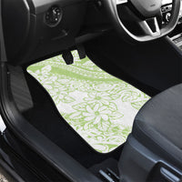 Polynesian Tiare Flower Sage Green Pastel Car Mats
