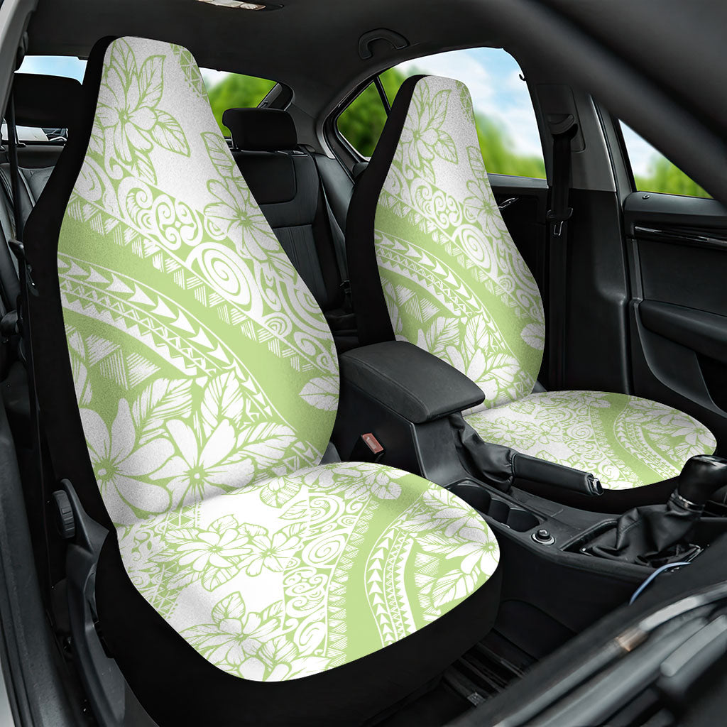 Polynesian Tiare Flower Sage Green Pastel Car Seat Cover LT14 One Size Sage Green - Polynesian Pride