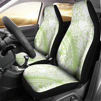 Polynesian Tiare Flower Sage Green Pastel Car Seat Cover LT14 - Polynesian Pride