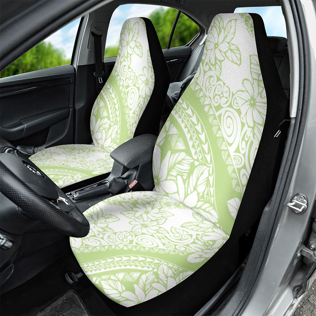 Polynesian Tiare Flower Sage Green Pastel Car Seat Cover LT14 - Polynesian Pride