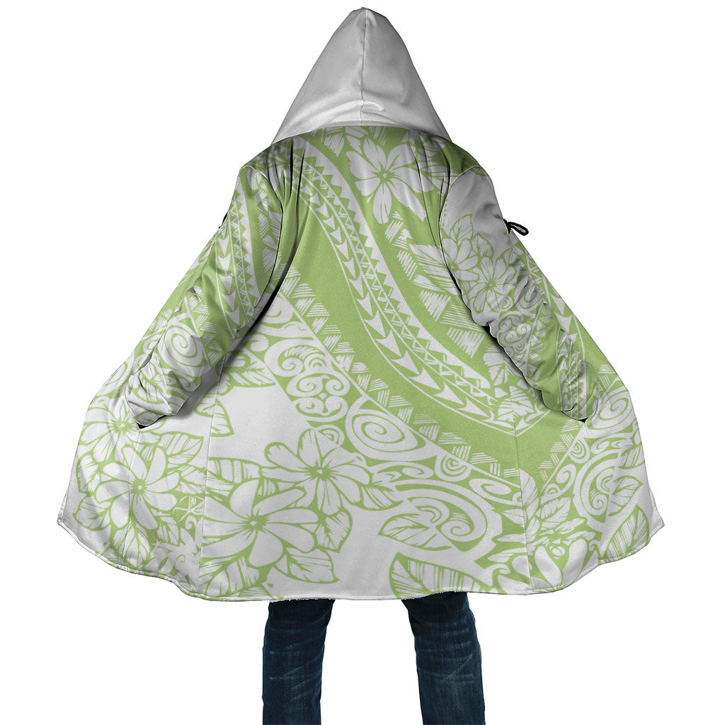Polynesian Tiare Flower Sage Green Pastel Cloak LT14 Unisex Sage Green - Polynesian Pride