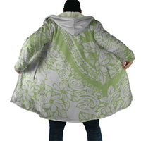 Polynesian Tiare Flower Sage Green Pastel Cloak