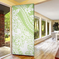 Polynesian Tiare Flower Sage Green Pastel Door Cover LT14 - Polynesian Pride