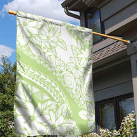 Polynesian Tiare Flower Sage Green Pastel Garden Flag LT14 - Polynesian Pride