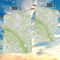 Polynesian Tiare Flower Sage Green Pastel Garden Flag LT14 - Polynesian Pride