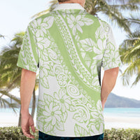 Polynesian Tiare Flower Sage Green Pastel Hawaiian Shirt LT14 - Polynesian Pride